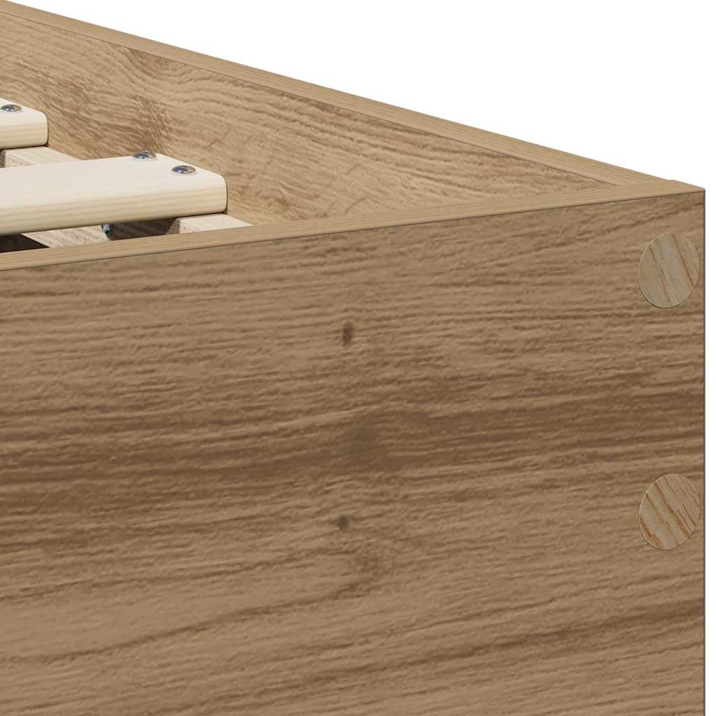 Bed Frame Artisan Oak 90 x 190 cm Engineered Wood