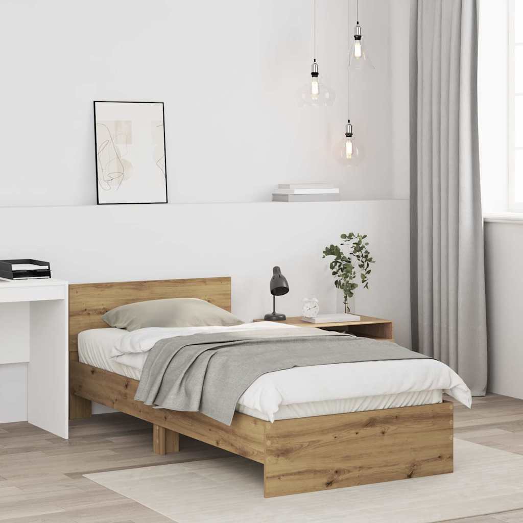 Bed Frame Artisan Oak 75 x 190 cm Engineered Wood