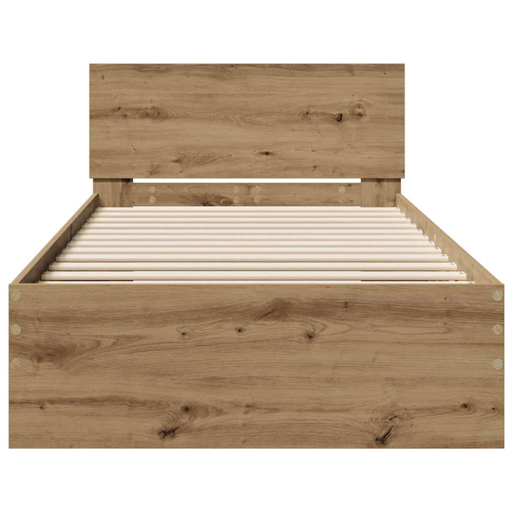 Bed Frame Artisan Oak 75 x 190 cm Engineered Wood