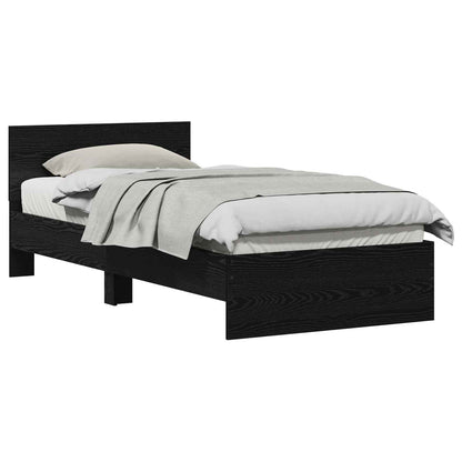 Bed Frame with Headboard Black Oak 75 x 190 cm Engineered Wood