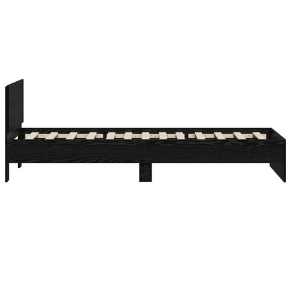 Bed Frame with Headboard Black Oak 75 x 190 cm Engineered Wood