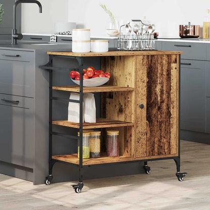 Kitchen Trolley Old Wood 87.5 x 39 x 84.5 cm Engineered Wood