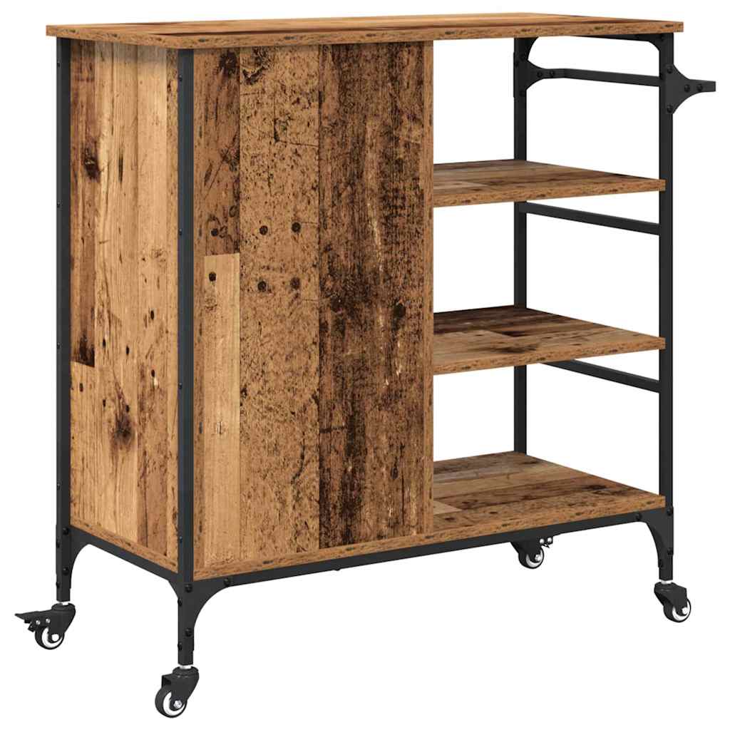 Kitchen Trolley Old Wood 87.5 x 39 x 84.5 cm Engineered Wood