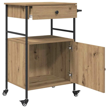 Kitchen Trolley Artisan Oak 56 x 43 x 89.5 cm Engineered Wood