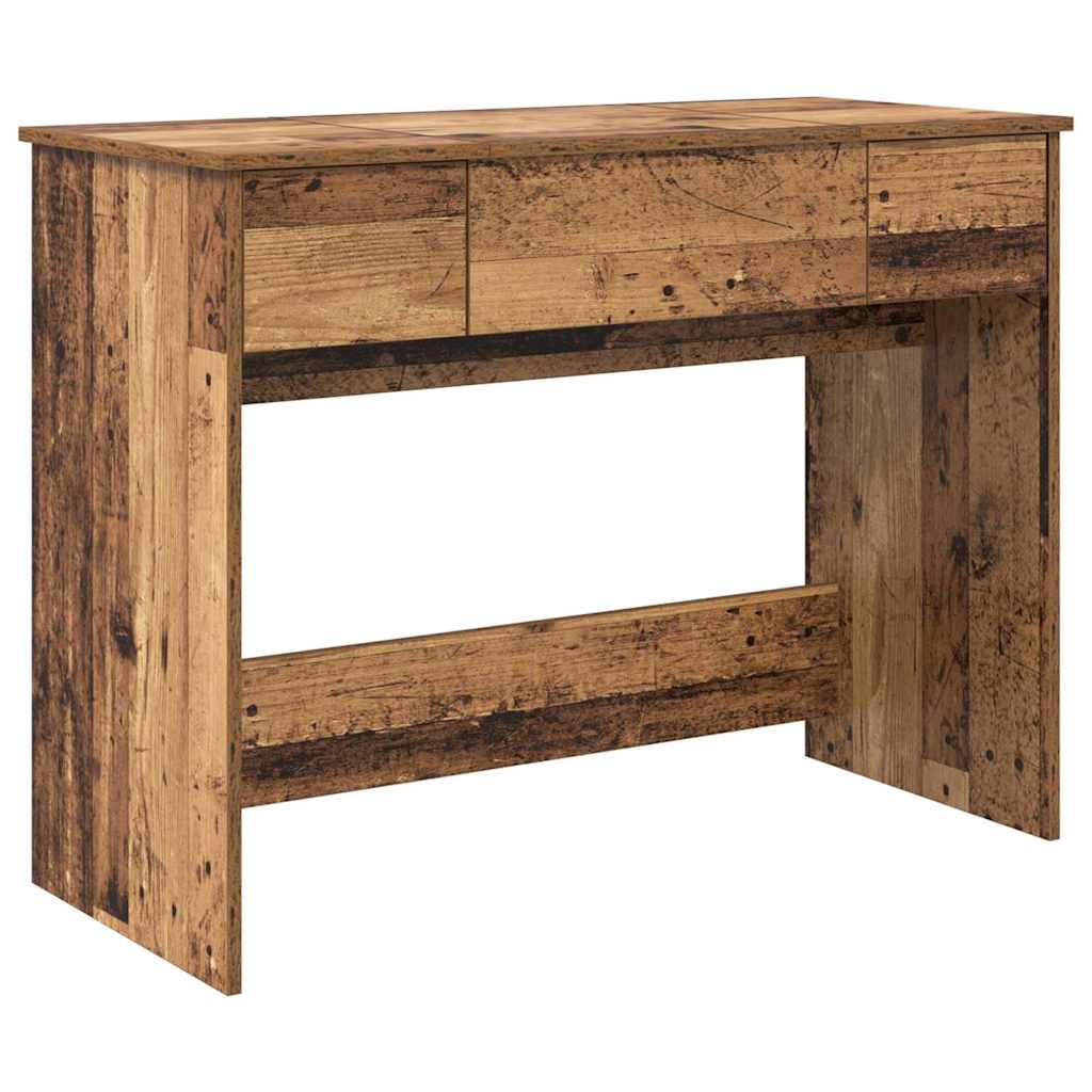 Cosmetic Table with Drawer with Mirror Old Wood 100 x 45 x76 cm