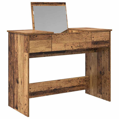 Cosmetic Table with Drawer with Mirror Old Wood 100 x 45 x76 cm