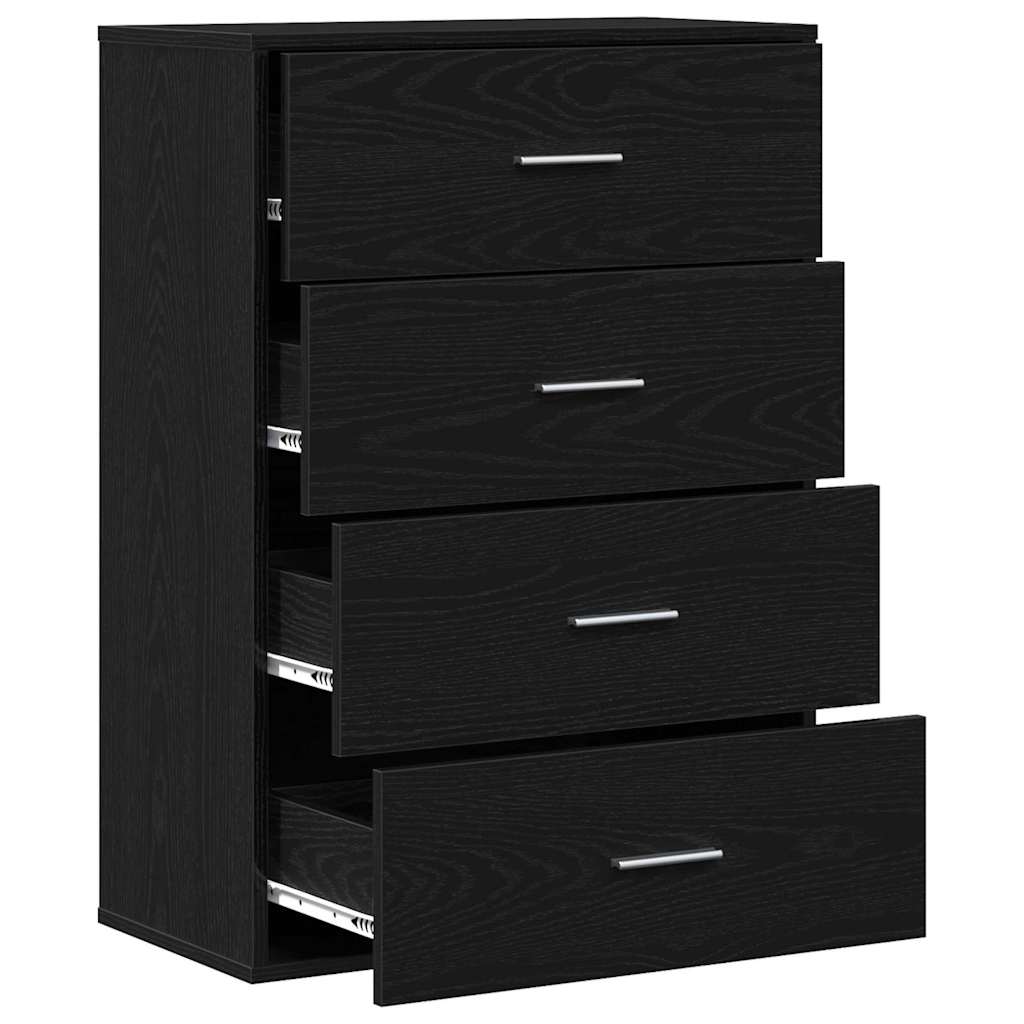 Sideboard Black Oak 60 x 31 x 84 cm Engineered Wood