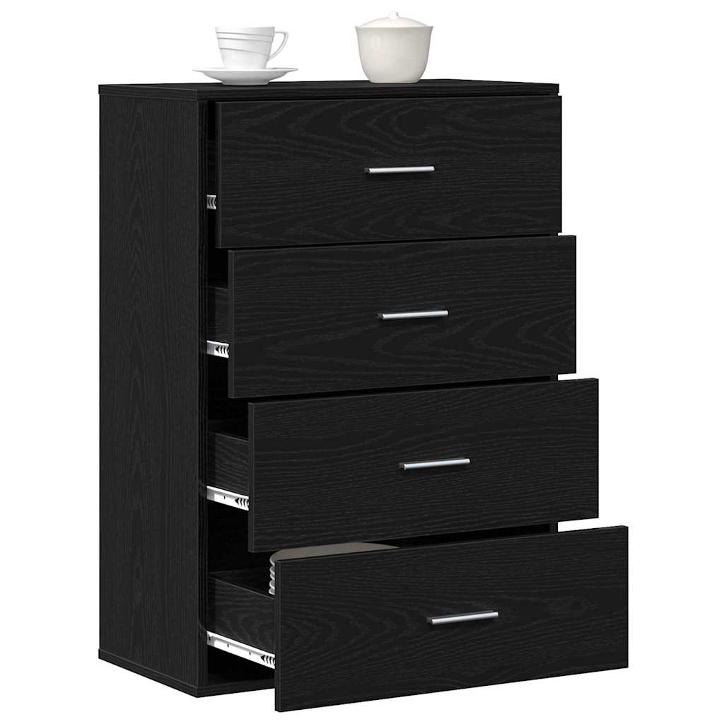 Sideboard Black Oak 60 x 31 x 84 cm Engineered Wood
