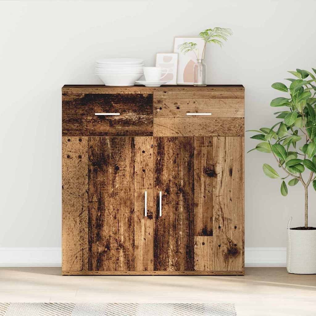 Sideboard with Drawer Old Wood 78 x 38 x 80 cm Engineered Wood