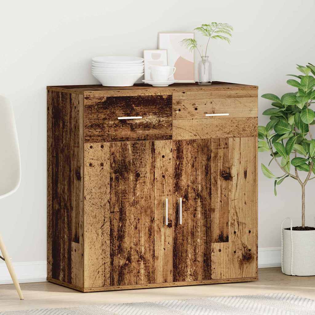 Sideboard with Drawer Old Wood 78 x 38 x 80 cm Engineered Wood