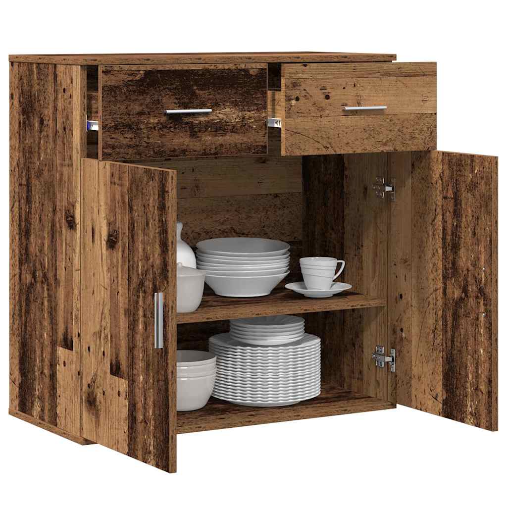 Sideboard with Drawer Old Wood 78 x 38 x 80 cm Engineered Wood
