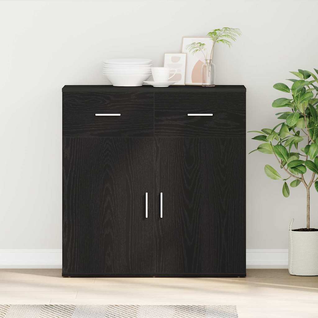 Sideboard Black Oak 78 x 38 x 80 cm Engineered Wood