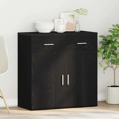 Sideboard Black Oak 78 x 38 x 80 cm Engineered Wood
