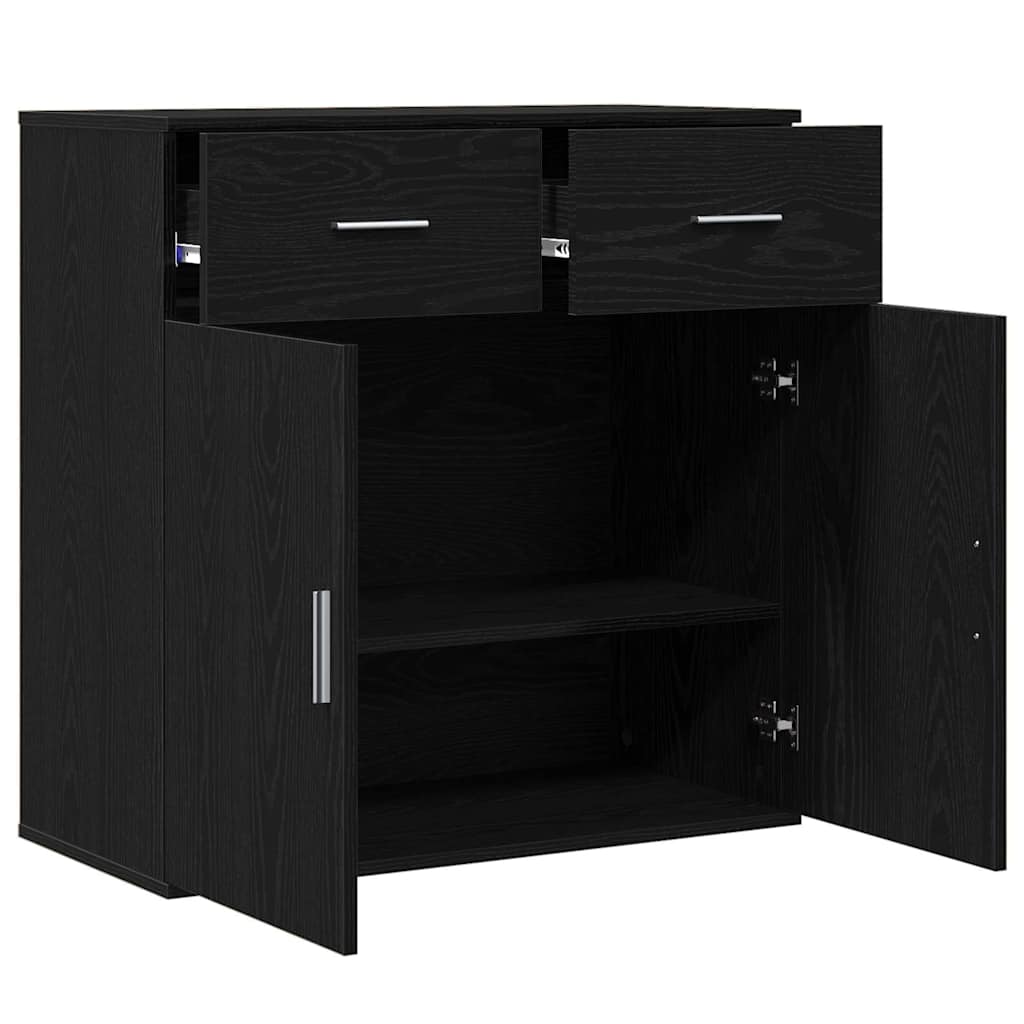 Sideboard Black Oak 78 x 38 x 80 cm Engineered Wood
