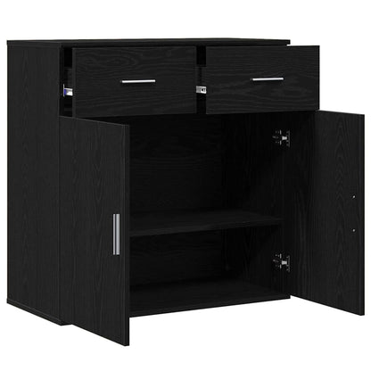 Sideboard Black Oak 78 x 38 x 80 cm Engineered Wood