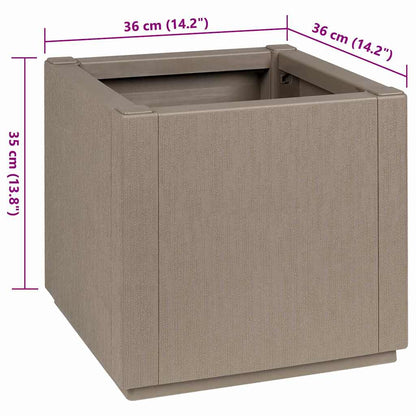 Garden Flower Box Light Brown 36 x 36 x 35 cm PP