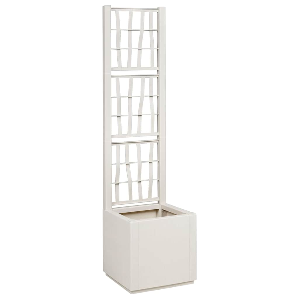 Flower Box White 36 x 36 x 140 cm Plastic