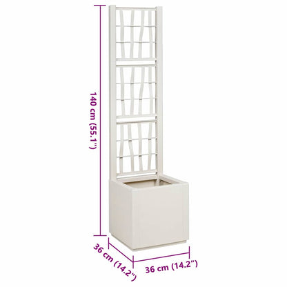 Flower Box White 36 x 36 x 140 cm Plastic