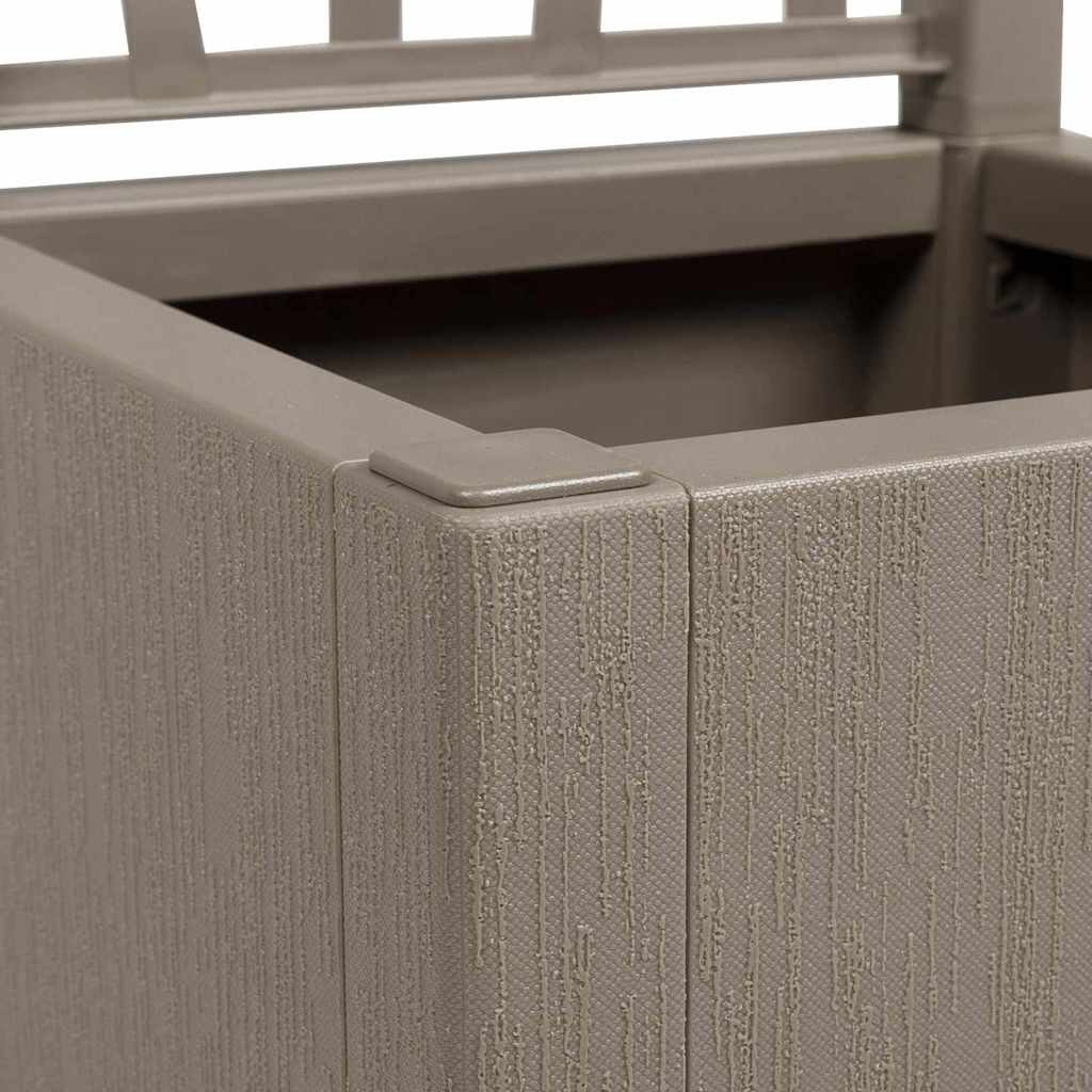 Garden Planter with Trellis Light Brown 36 x 36 x 140 cm PP