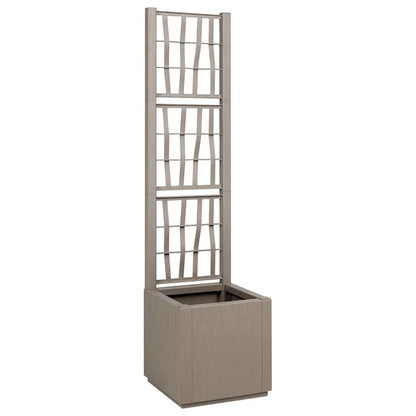 Garden Planter with Trellis Light Brown 36 x 36 x 140 cm PP