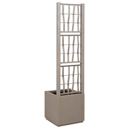 Garden Planter with Trellis Light Brown 36 x 36 x 140 cm PP