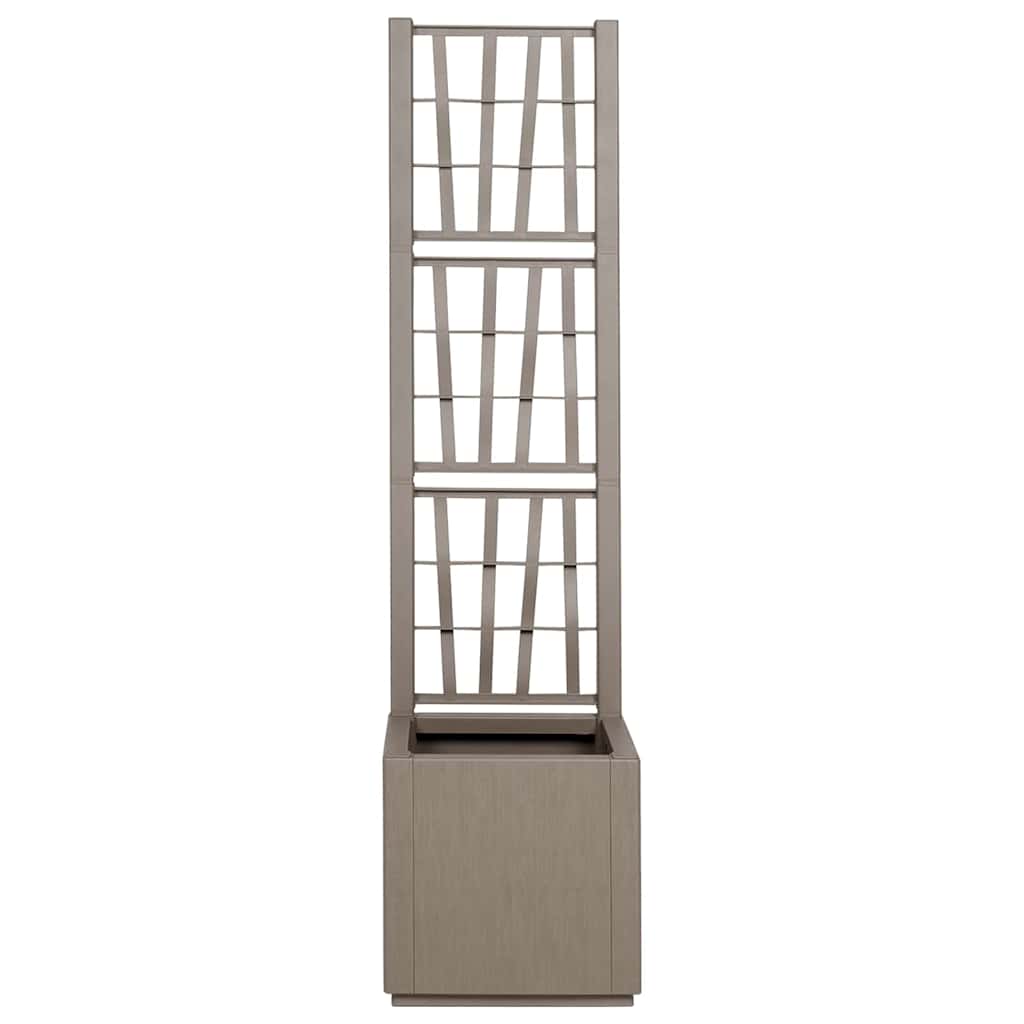 Garden Planter with Trellis Light Brown 36 x 36 x 140 cm PP