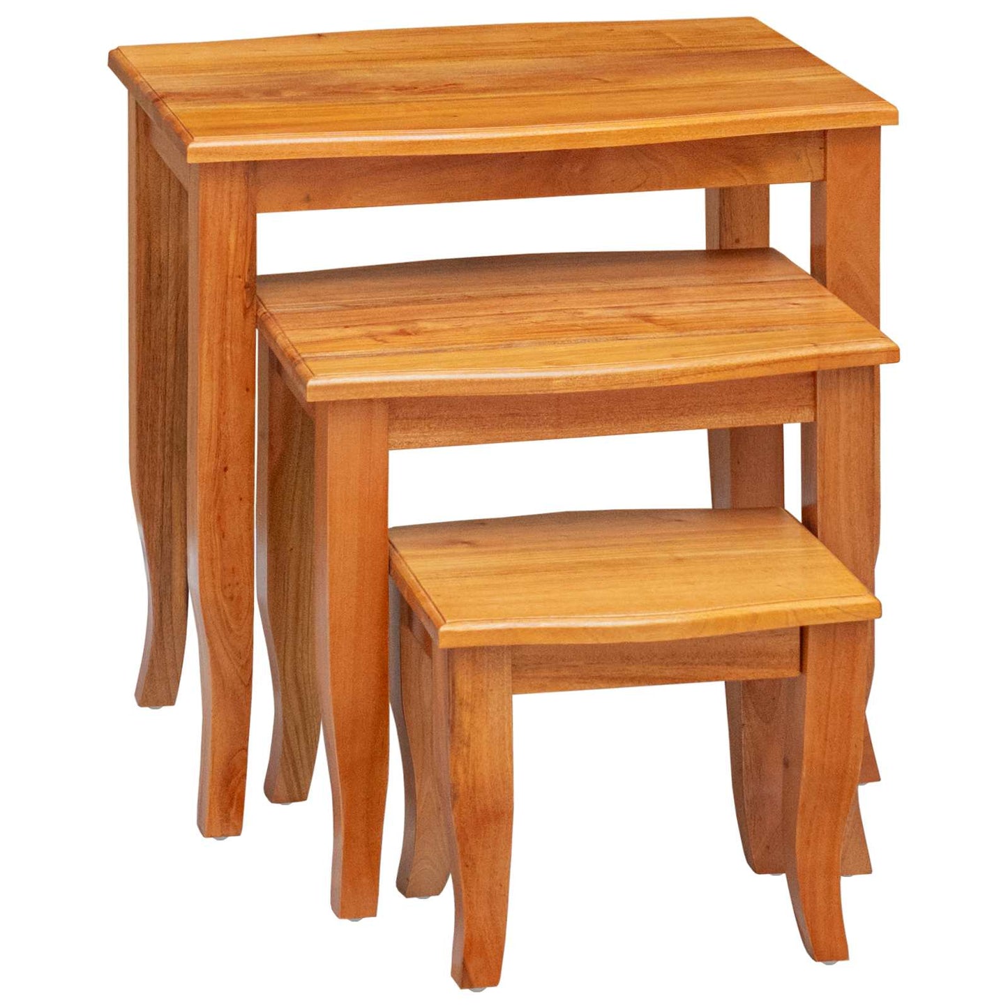 Nesting Side Tables 3 pcs Natural Solid Mahogany Wood