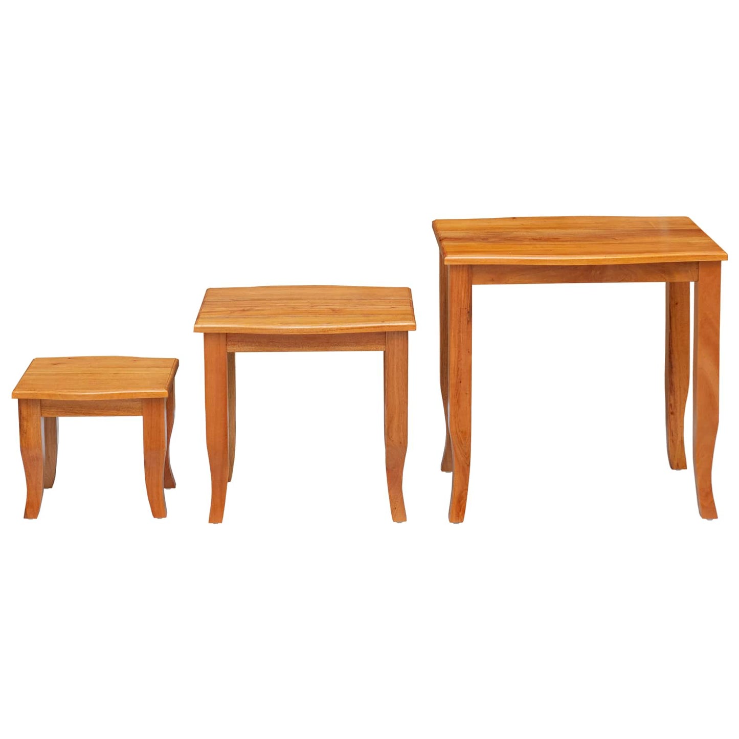 Nesting Side Tables 3 pcs Natural Solid Mahogany Wood