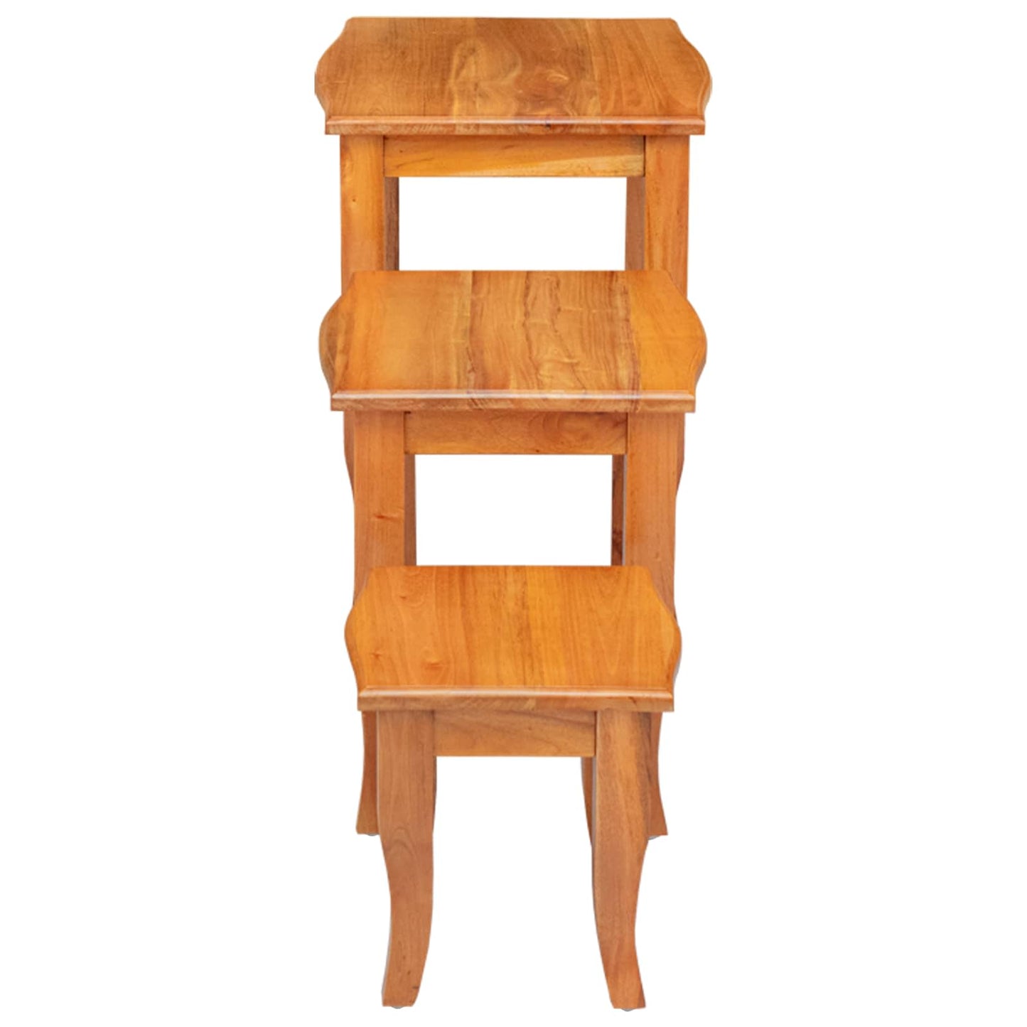 Nesting Side Tables 3 pcs Natural Solid Mahogany Wood