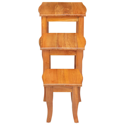 Nesting Side Tables 3 pcs Natural Solid Mahogany Wood