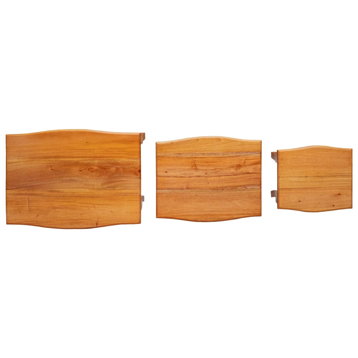 Nesting Side Tables 3 pcs Natural Solid Mahogany Wood