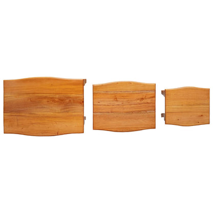 Nesting Side Tables 3 pcs Natural Solid Mahogany Wood