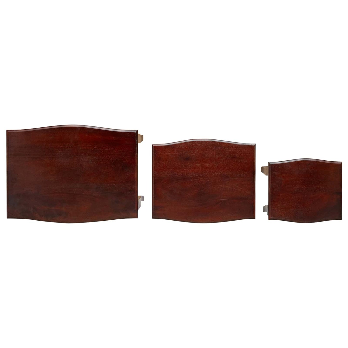 Nesting Side Tables 3 pcs Brown Solid Mahogany Wood