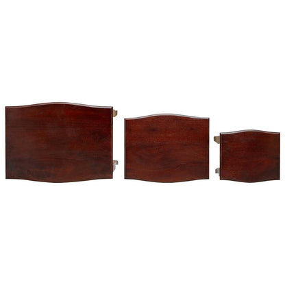 Nesting Side Tables 3 pcs Brown Solid Mahogany Wood