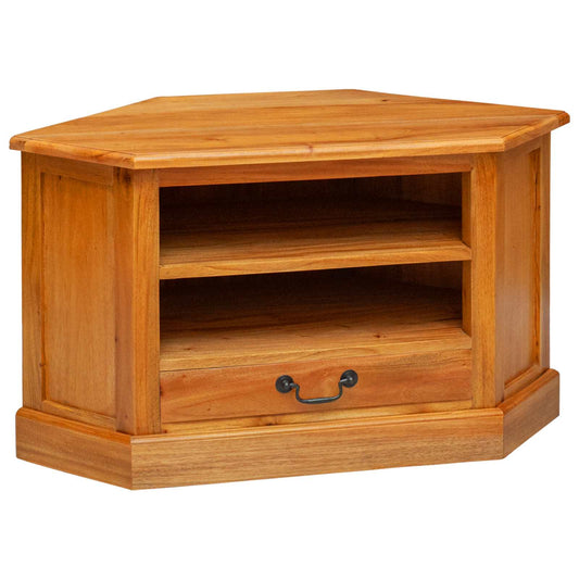 CornerTVCabinet Natural 79 x 40 x 46 cm Solid Mahogany Wood