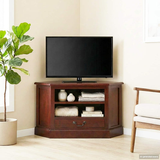 CornerTVCabinet Brown 79 x 40 x 46 cm Solid Mahogany Wood