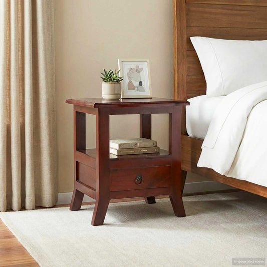 Bedside Cabinet Brown 40 x 40 x 45,5 cm Solid Mahogany Wood