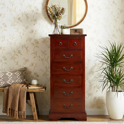 Chest of Drawers Brown 45 x 35 x 100.5 cm Solid Mahogany Wood