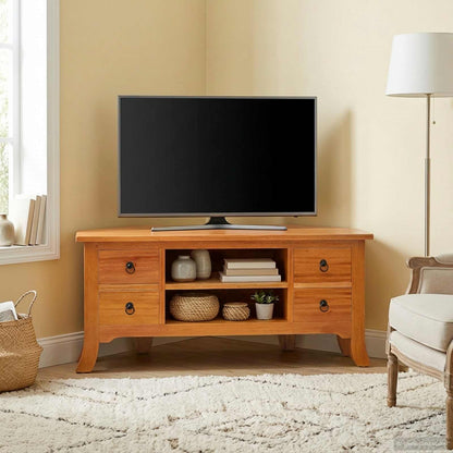 TV Cabinet Natural 100 x 40.5 x 46 cm Solid Mahogany Wood