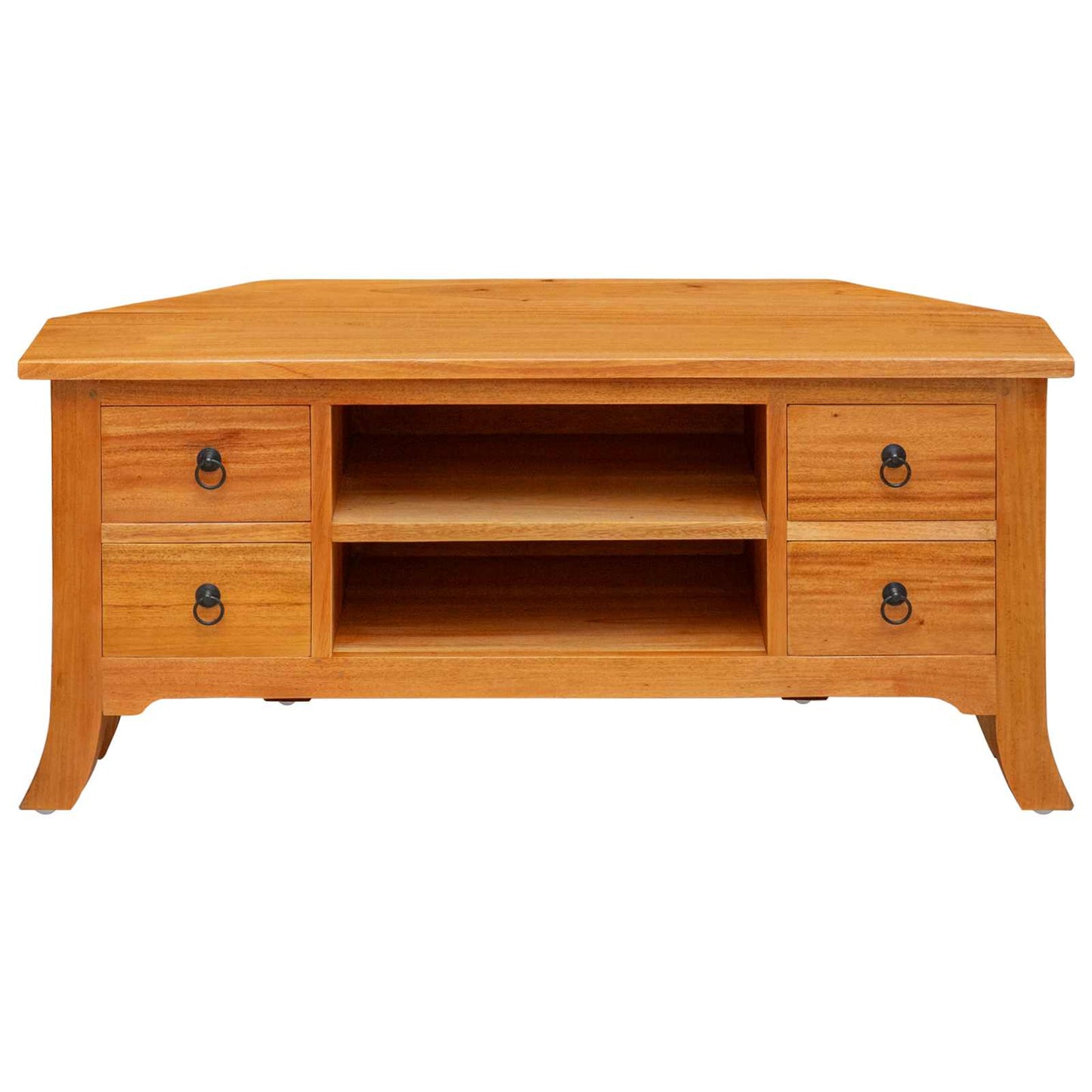TV Cabinet Natural 100 x 40.5 x 46 cm Solid Mahogany Wood