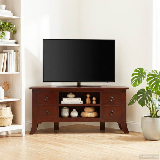 TV Cabinet Brown 100 x 40.5 x 46 cm Solid Mahogany Wood