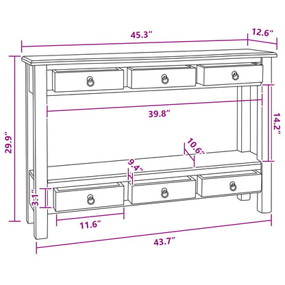 Console Table Natural 115 x 32 x 76 cm Solid Mahogany Wood