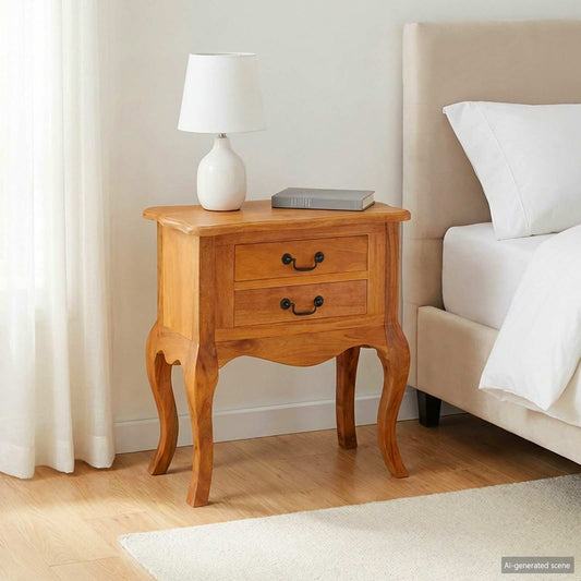 Side Table Natural 60.5 x 30 x 61 cm Solid Mahogany Wood