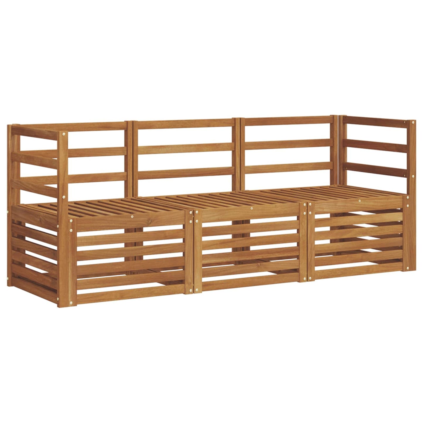 Sofa Sets 3 pcs Natural Solid Acacia Wood