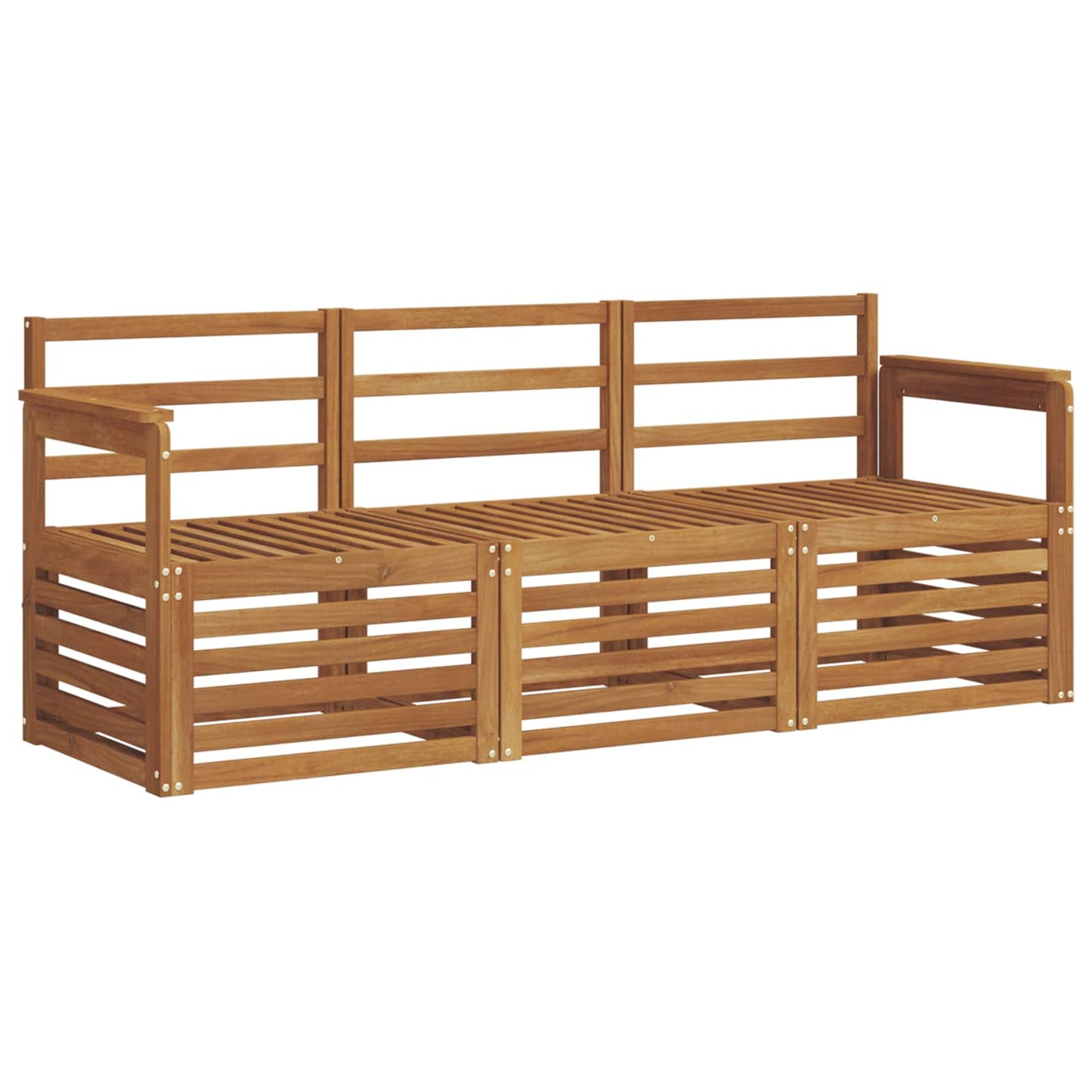 Sofa Sets 3 pcs Natural Solid Acacia Wood