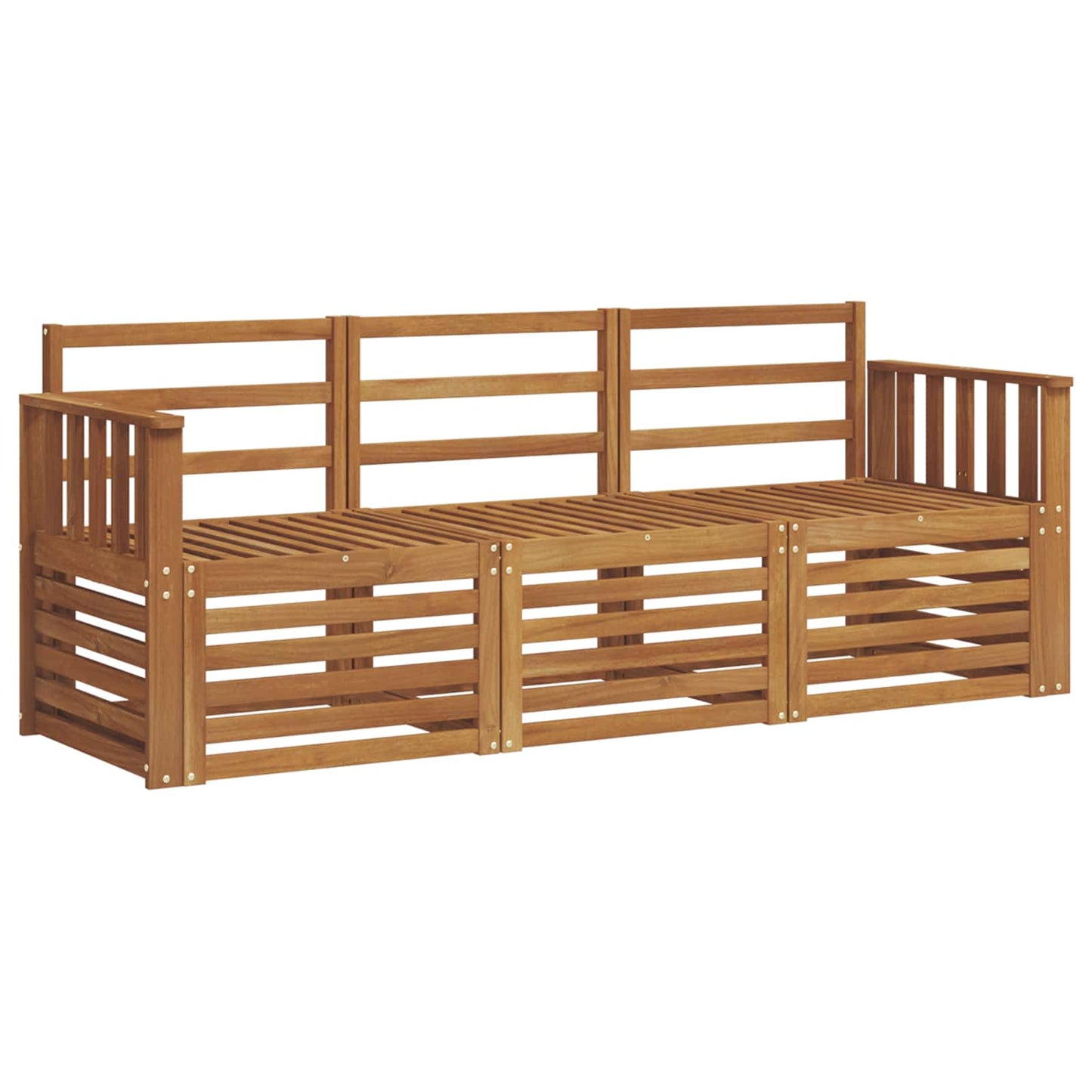 Sofa Sets 3 pcs Natural Solid Acacia Wood