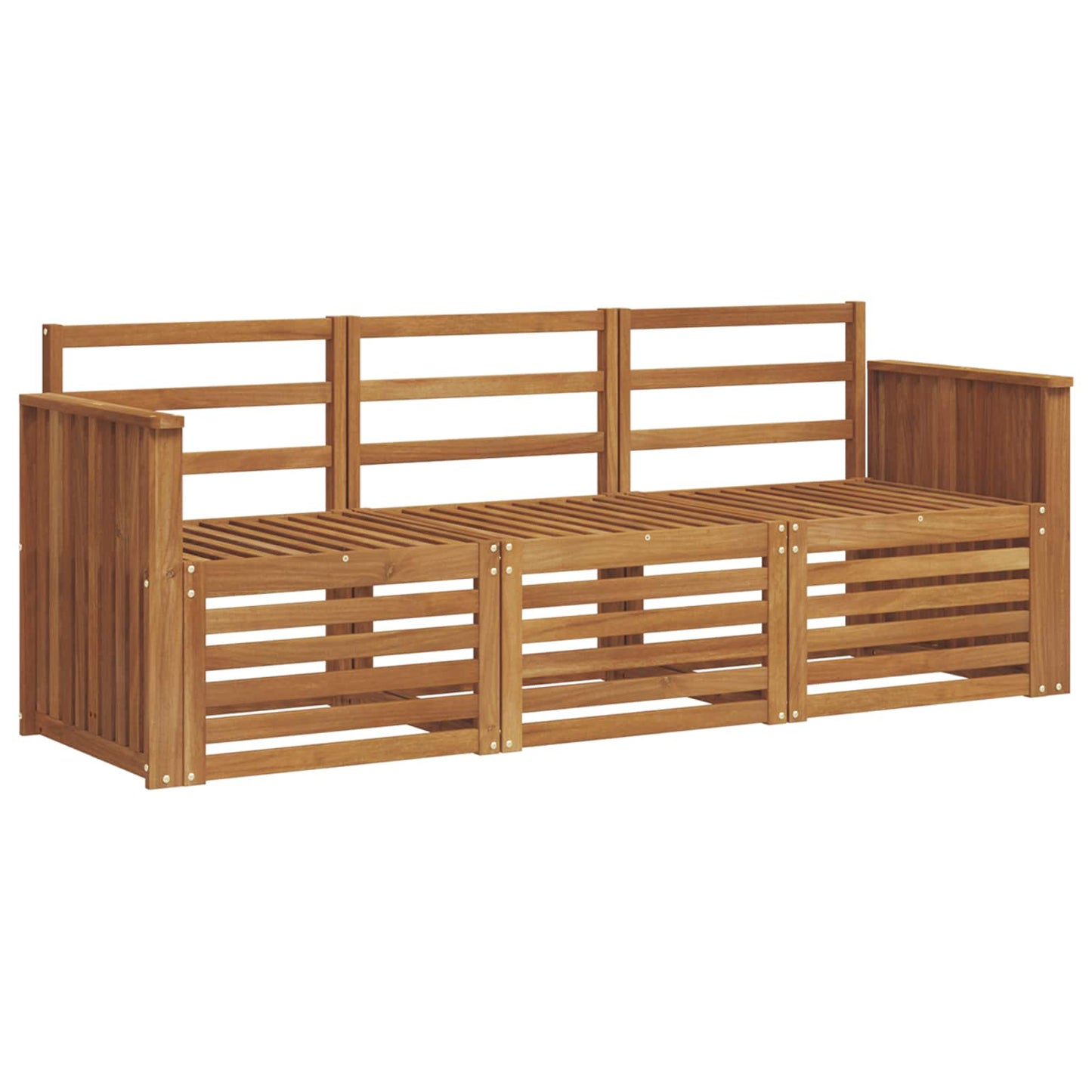 Sofa Sets 3 pcs Natural Solid Acacia Wood