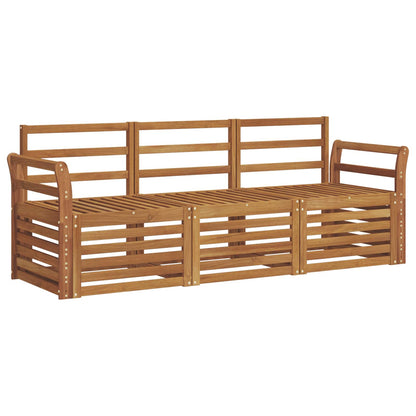 Sofa Sets 3 pcs Natural Solid Acacia Wood