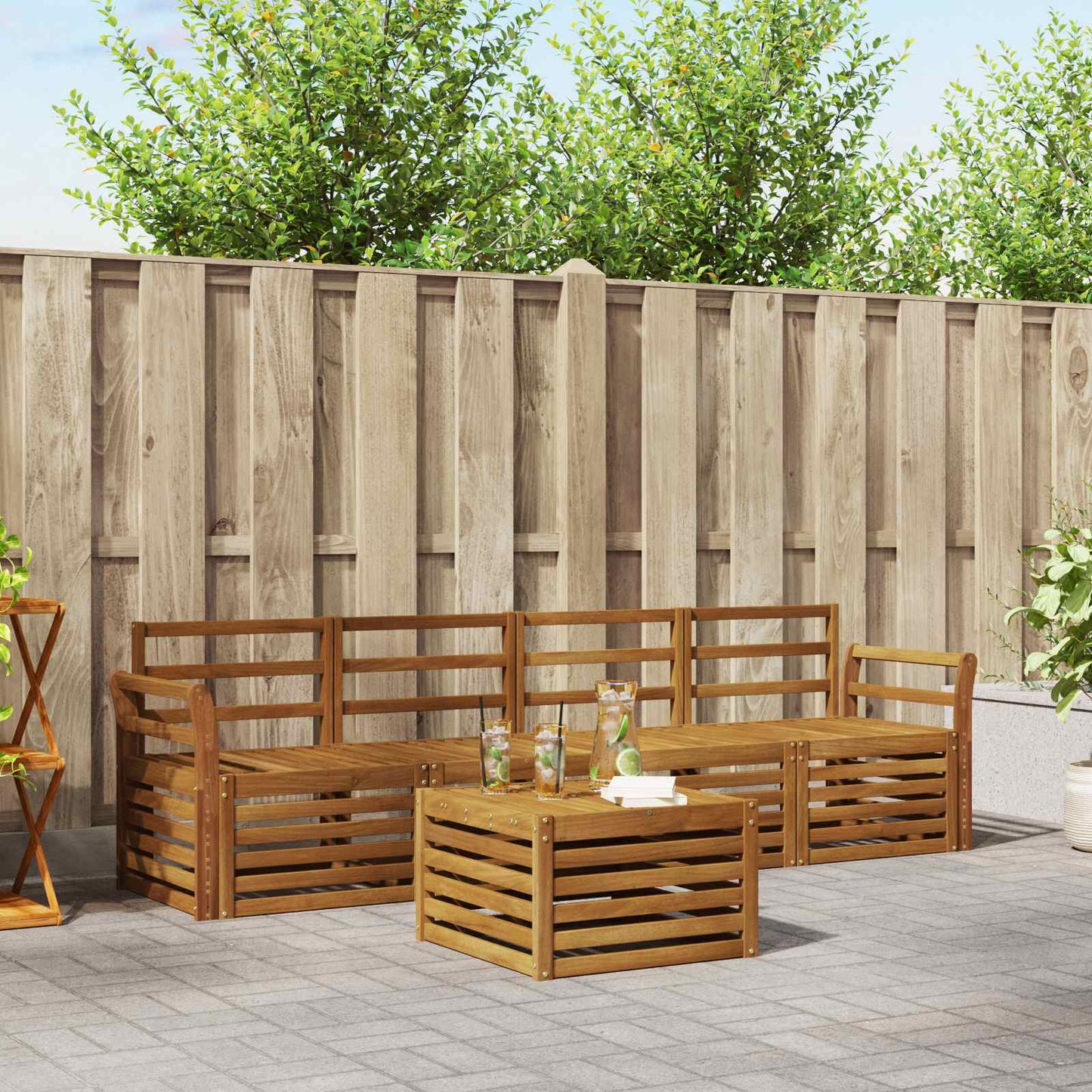Sofa Sets Natural Solid Acacia Wood