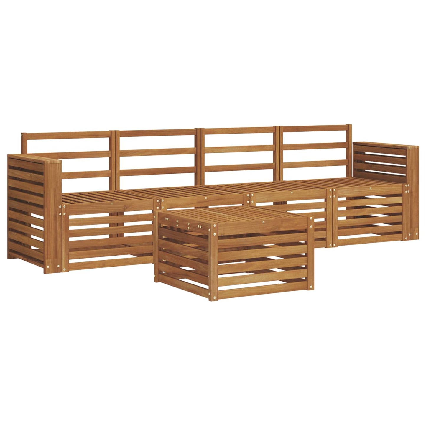 Sofa Sets 5 pcs Natural Solid Acacia Wood